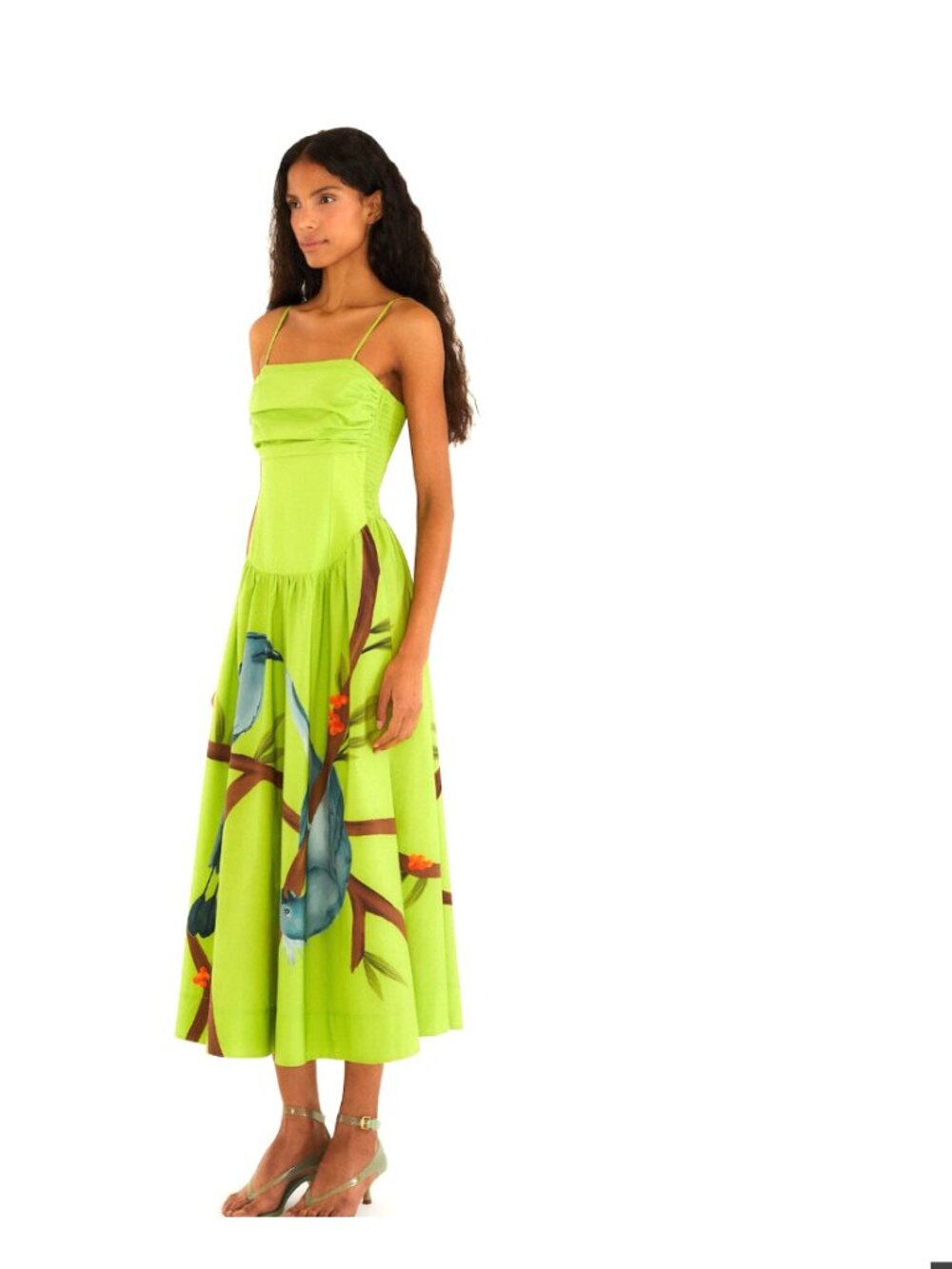 FARM Rio Green Birds Smocked Maxi Dress - Picture 6 of 16